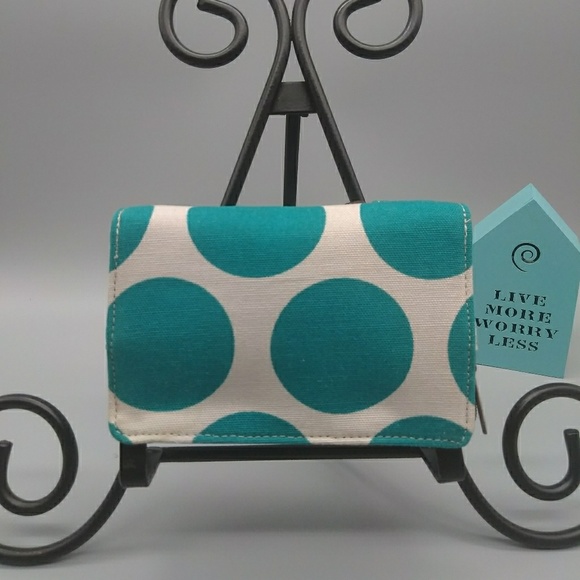 thirty-one Handbags - Thirty One Everyday Teal Mod Dot Wristlet Wallet